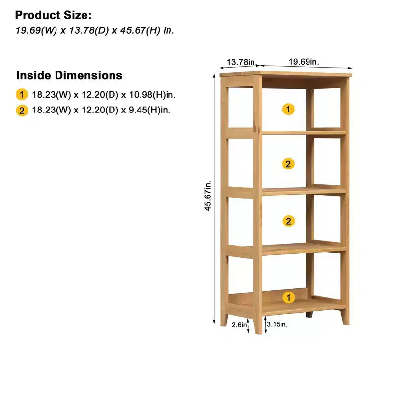 Arona 4-Shelf Bookcase