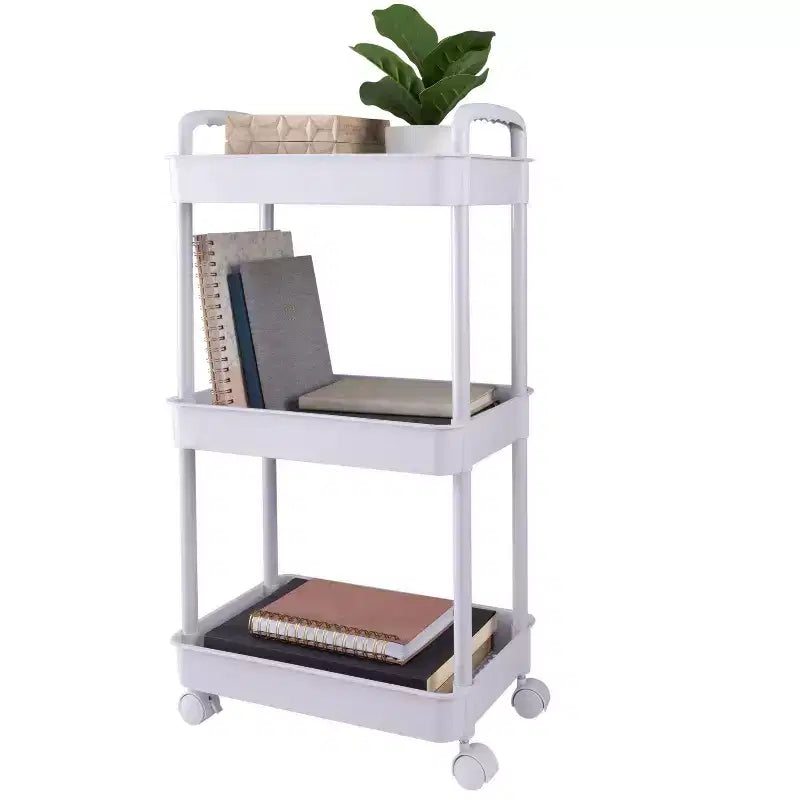 3-Tier Rolling Utility Cart with Wheels - White