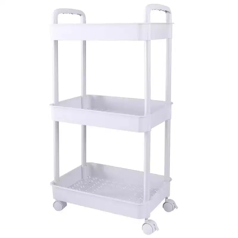 3-Tier Rolling Utility Cart with Wheels - White