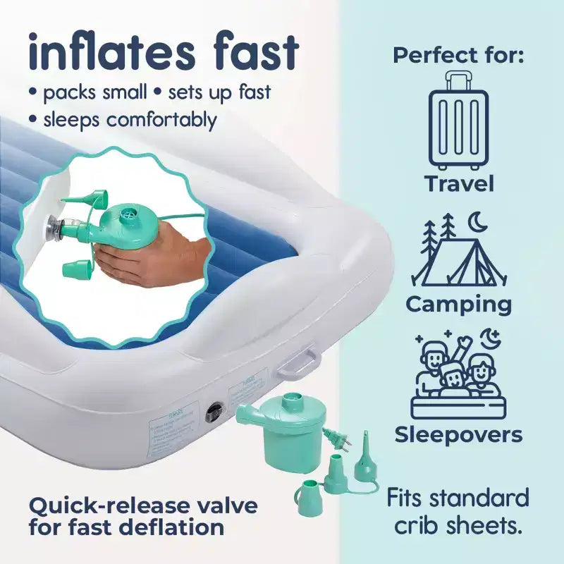 Inflatable Toddler Travel Bed - Gray