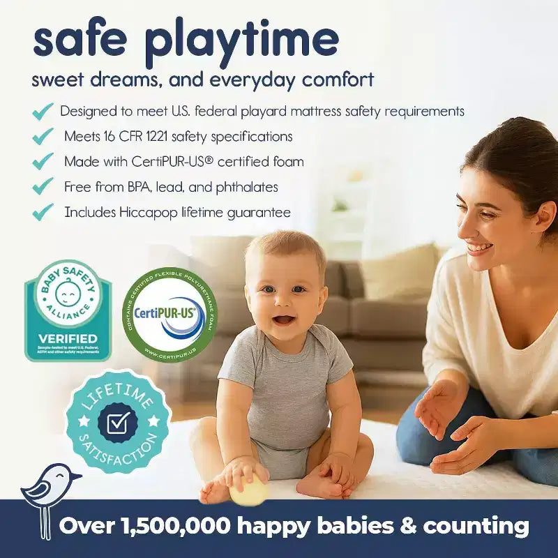 Pack and Play Mattress - White, Medium Firm, 38x26x1.25", Waterproof Cover