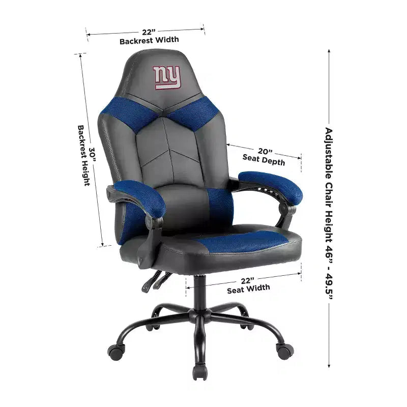 Oversized Swivel Office Chair with Team Logo - New York Giants