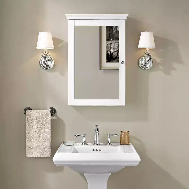 Crosley Lydia Wall Cabinet with Mirror Warm White