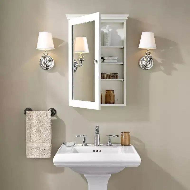Crosley Lydia Wall Cabinet with Mirror Warm White