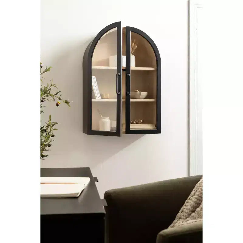 21"x30" Arch Wall Cabinet - Black