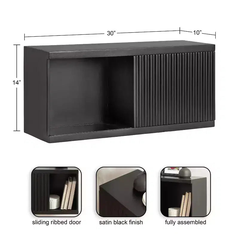 30"x10"x14" Short Wall Cabinet - Black
