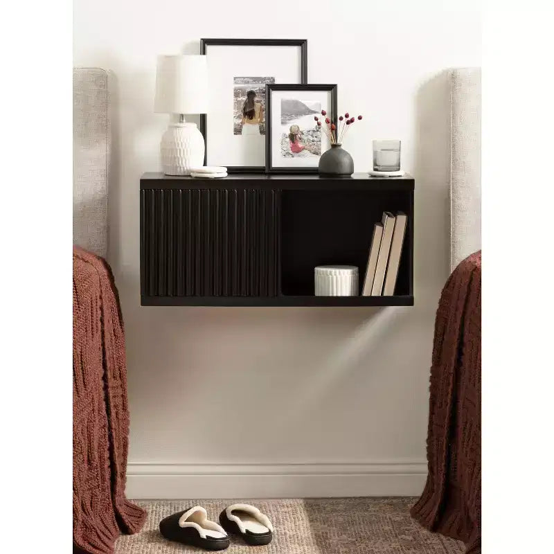 Furrow 30"x10"x14" Short Wall Cabinet - Black