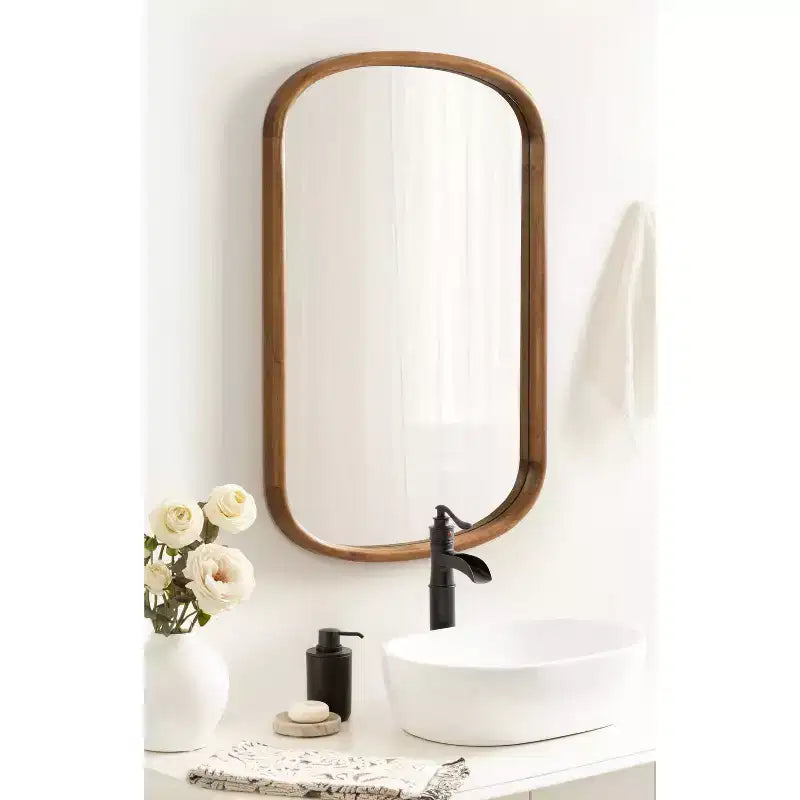 Talma 24"x36" Capsule Wall Mirror - Rustic Brown