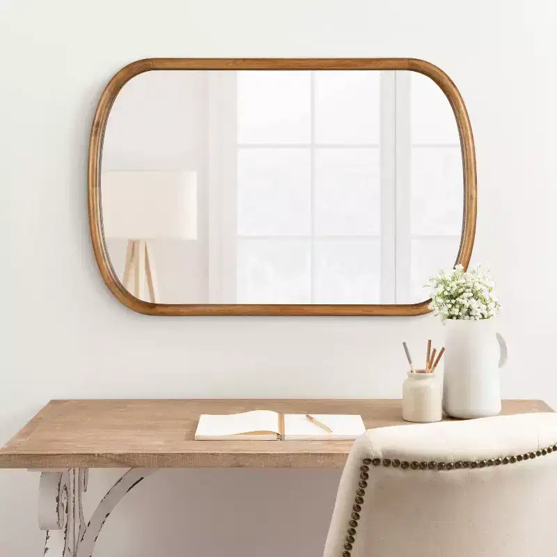 Talma 24"x36" Capsule Wall Mirror - Rustic Brown