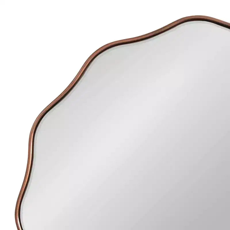 26" Round Scalloped Wall Mirror - Bronze