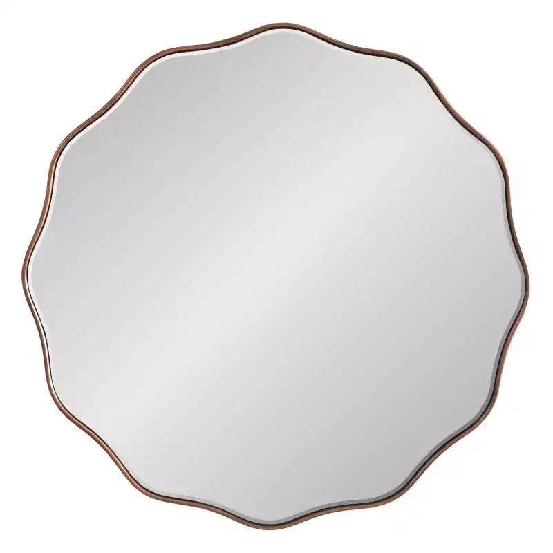 26" Round Scalloped Wall Mirror - Bronze