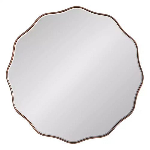 Miroir mural festonné rond de 26 po - Bronze