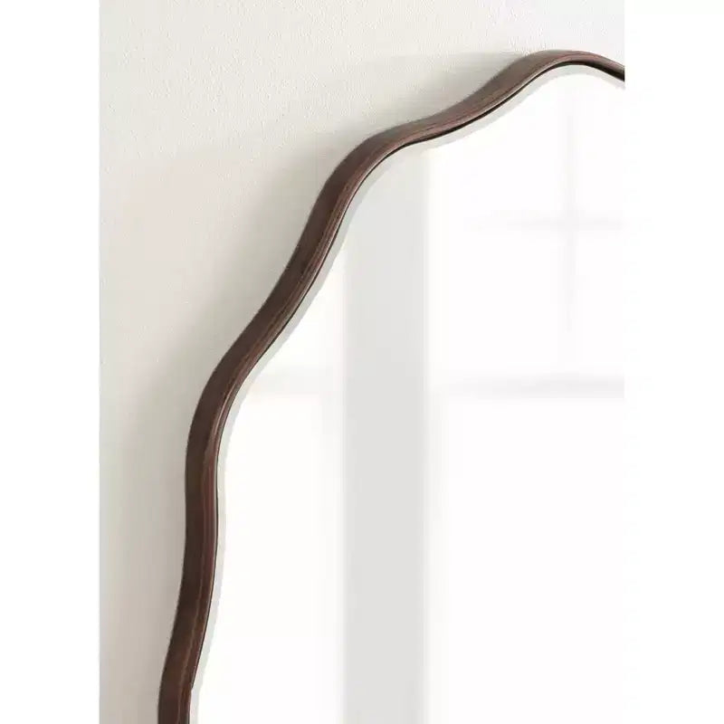 26" Round Scalloped Wall Mirror - Bronze