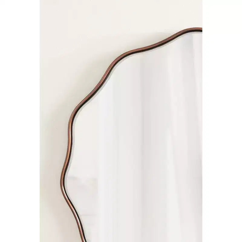 26" Round Scalloped Wall Mirror - Bronze