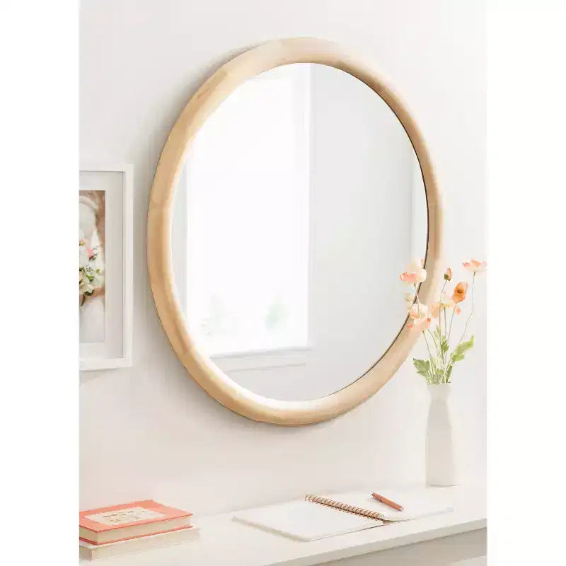 Dessa 32"x32" Round Wall Mirror - Natural