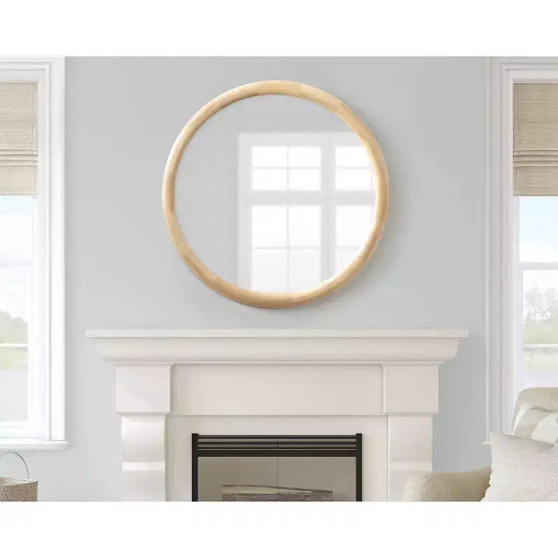 Dessa 32"x32" Round Wall Mirror - Natural