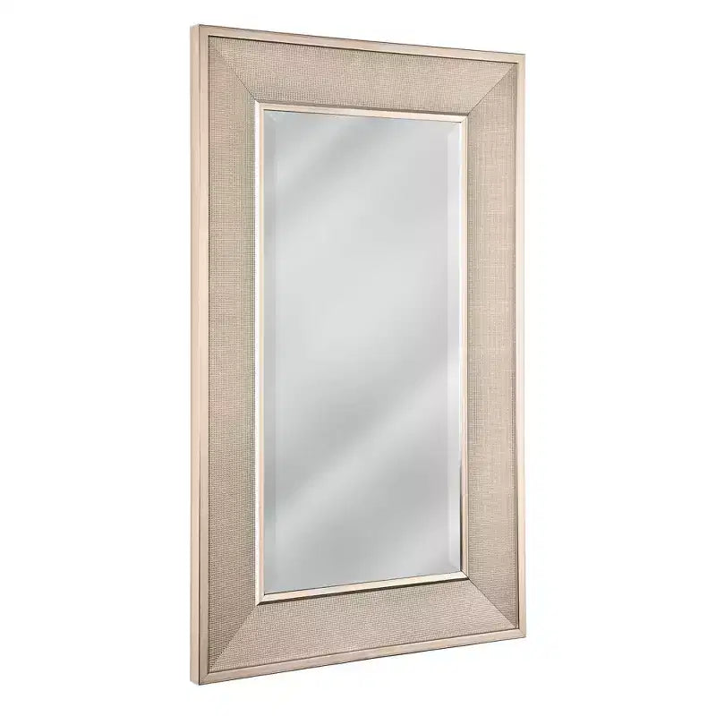 Head West 12"x24" Pave Brushed Nickel Stylish Bathroom and Wall Mirror