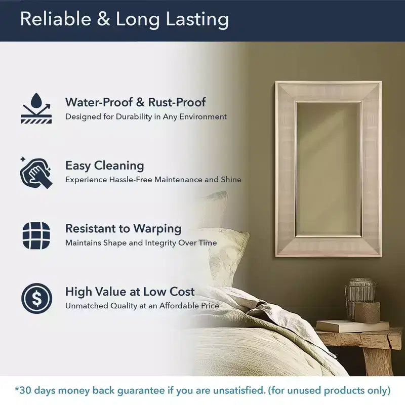 12"x24" Brushed Nickel Bathroom Wall Mirror