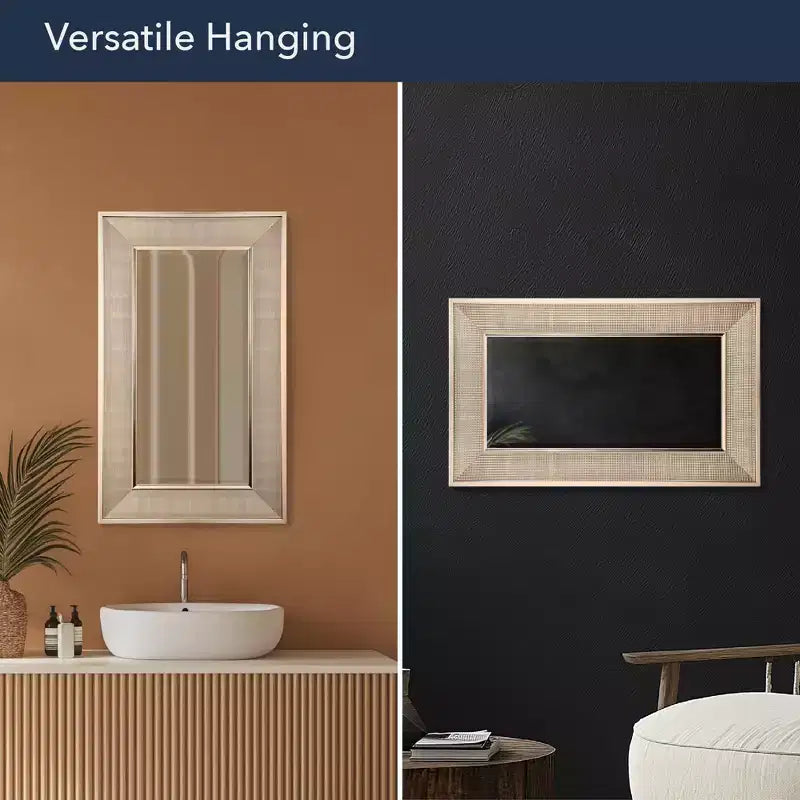 12"x24" Brushed Nickel Bathroom Wall Mirror