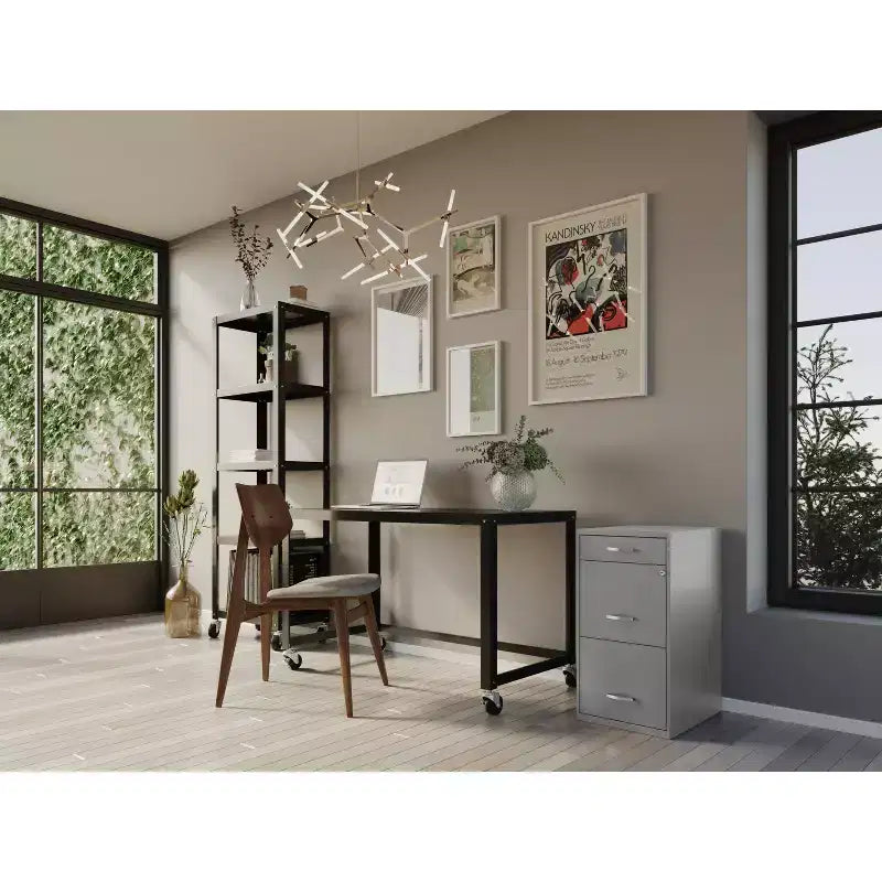 18" Deep 3-Drawer Mobile Vertical File Cabinet - Arctic Silver