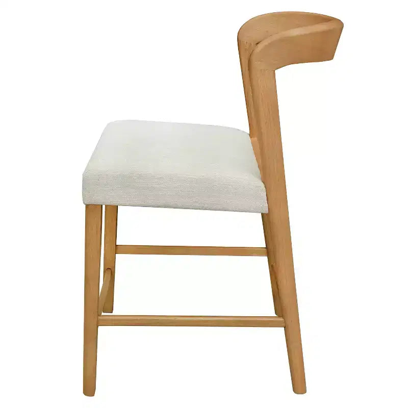 Christopher Knight Home Set of 2 Zion Contemporary Rubberwood Upholstered with Curved Open Back Counter Height Barstools Natural