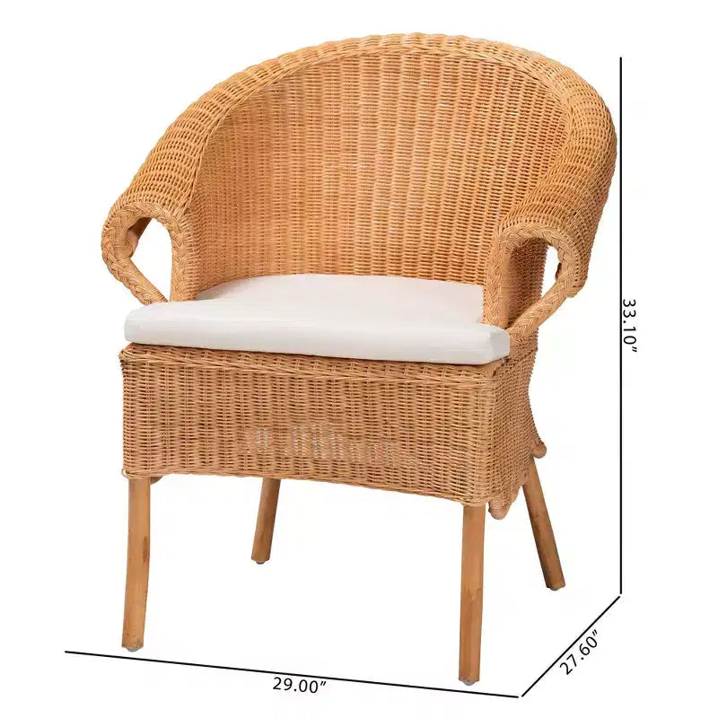 Tamara Natural Rattan Dining Chair - Honey