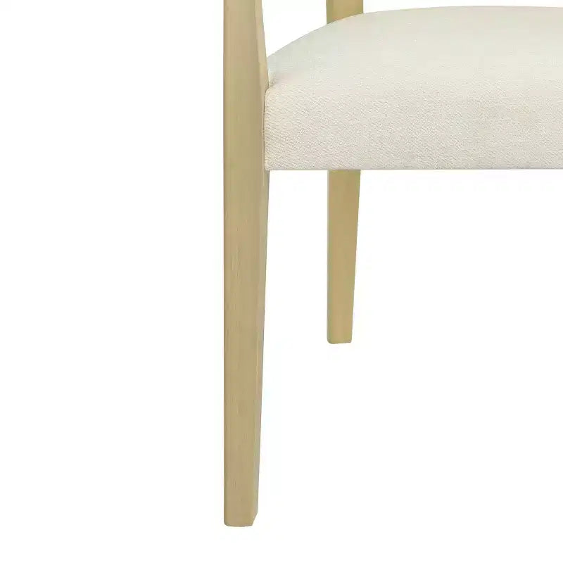 Set of 2 Nolan Rubberwood Dining Arm Chairs with Cane Webbing - Beige/Light Ash