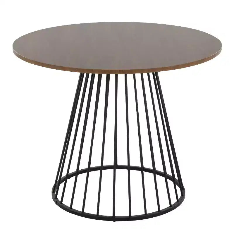 Canary Wood Dining Table - Black Metal/Walnut