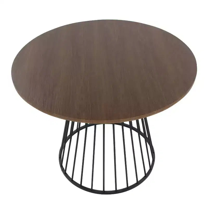 Canary Wood Dining Table - Black Metal/Walnut