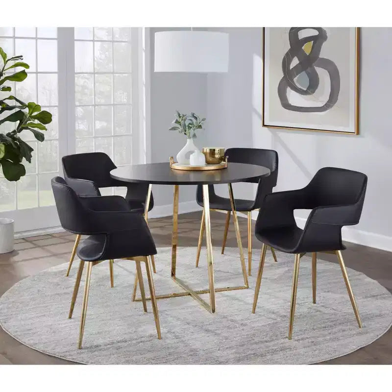Cosmo MDF Dining Table - Gold/Black