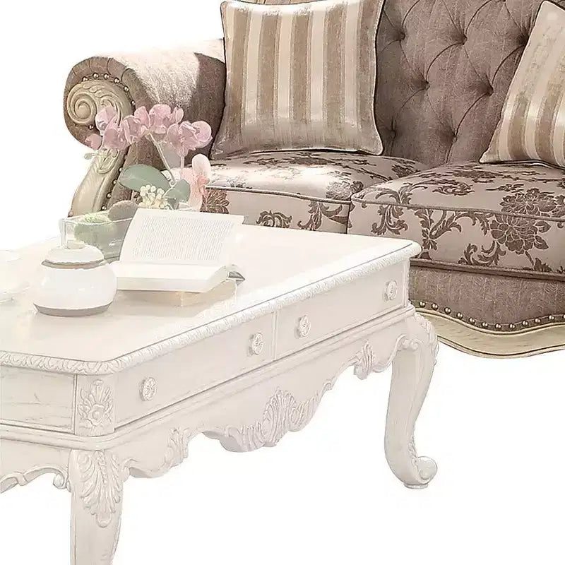 Ragenardus 71" Sofa - Gray Fabric/Antique White