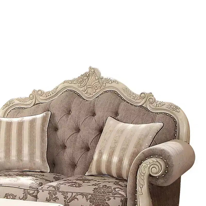 Ragenardus 71" Sofa - Gray Fabric/Antique White
