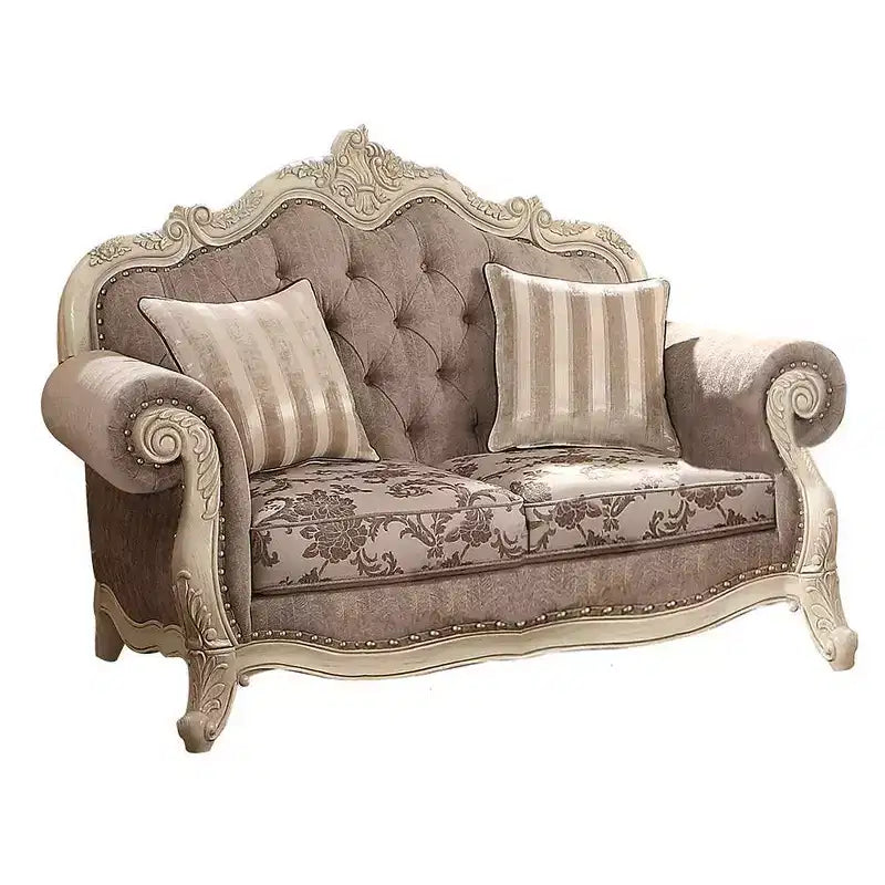 Ragenardus 71" Sofa - Gray Fabric/Antique White