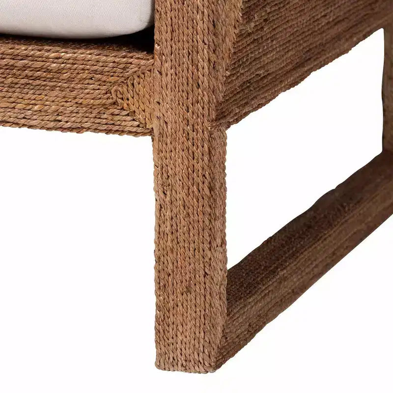 Helina Seagrass & Acacia Wood Arm Chair - Bleached Light Brown