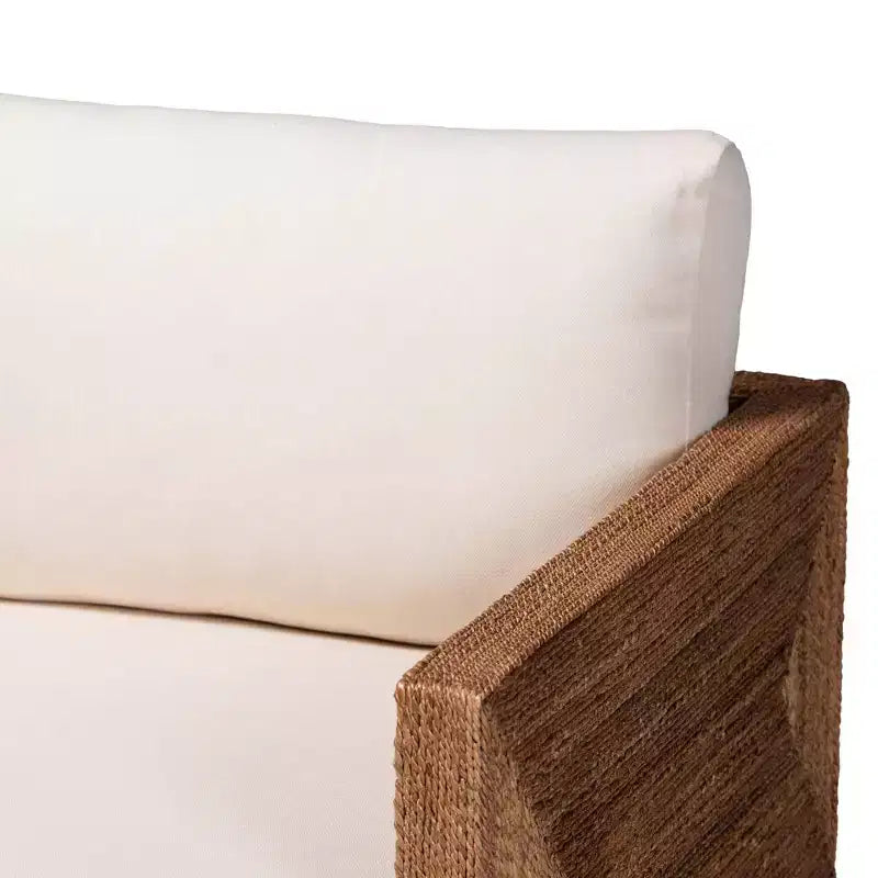 Helina Seagrass & Acacia Wood Arm Chair - Bleached Light Brown