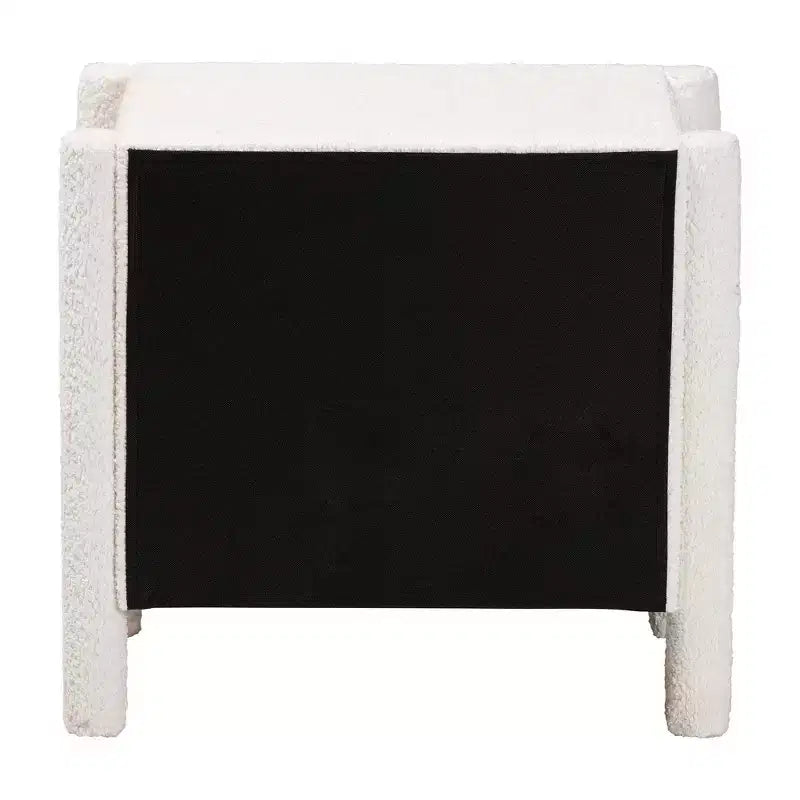Teddy Bear Fabric 2-Drawer Nightstand - White