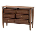 Baxton Studio Alyssa Wood 6 Drawer Dresser Walnut Brown