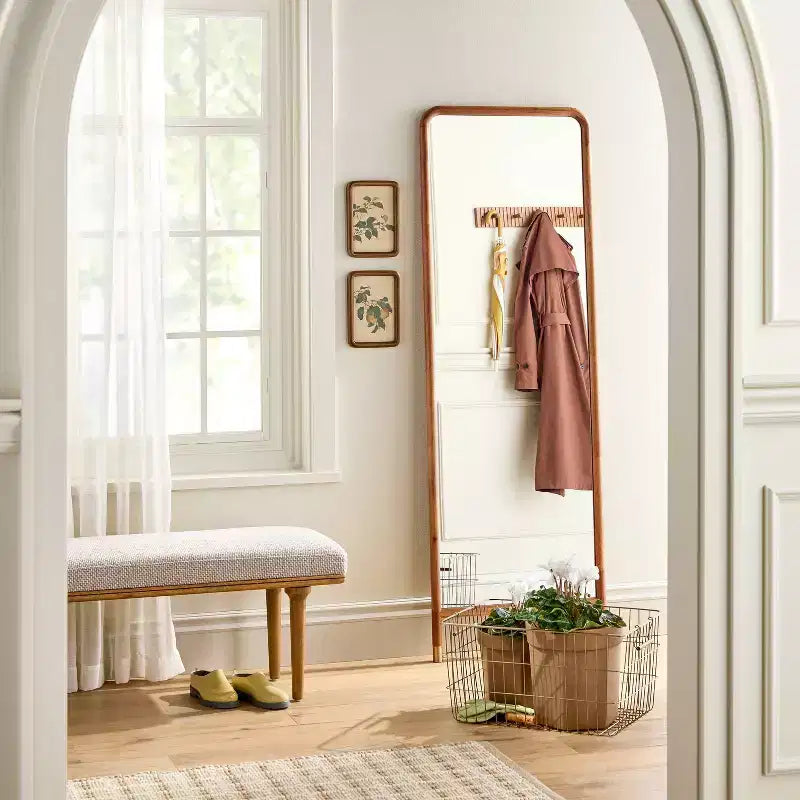 72"x24" Wood Floor Mirror with Brass Feet - Hearth & Hand™ with Magnolia