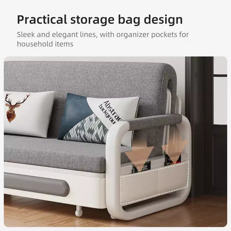 Farmhouse 59.84" Sleeper Sofa Convertible with Storage Base