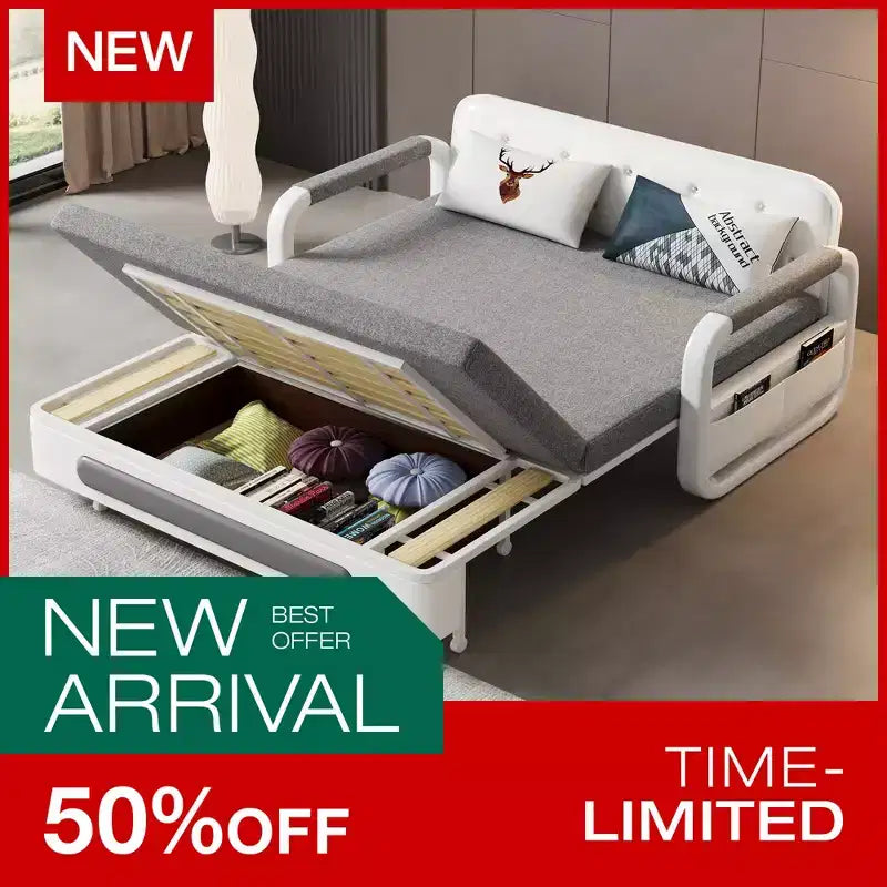 Farmhouse 59.84" Sleeper Sofa Convertible with Storage Base