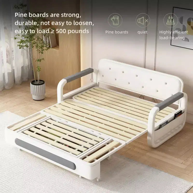 Farmhouse 59.84" Sleeper Sofa Convertible with Storage Base