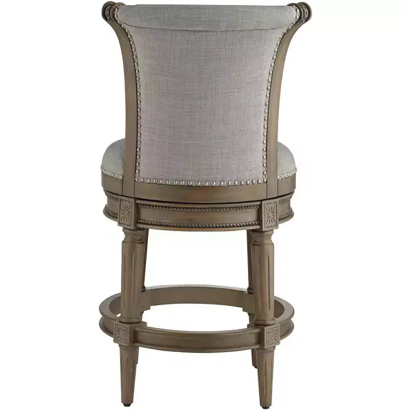 55 Downing Street Oliver 26 High Ash Gray and Oak Traditional Swivel Counter Stool