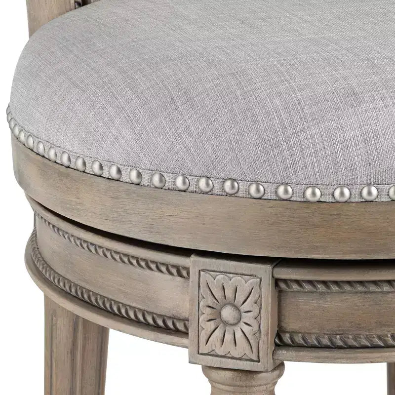 55 Downing Street Oliver 26 High Ash Gray and Oak Traditional Swivel Counter Stool