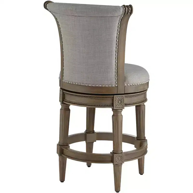 55 Downing Street Oliver 26 High Ash Gray and Oak Traditional Swivel Counter Stool