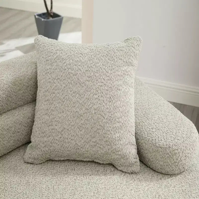 139W 4-Seater Sectional Sofa Sleeper Sofa Bed with ARC Armrests, Double Backrests and Pillows, No Assembly Required-ModernLuxe