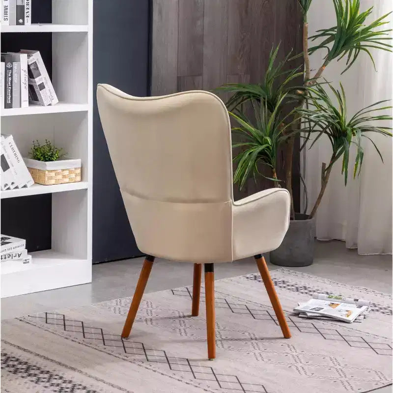 Doarnin Contemporary Velvet Tufted Button Back Accent Chair - White