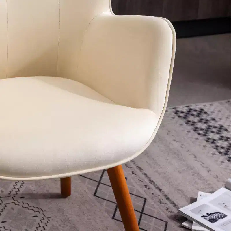 Doarnin Contemporary Velvet Tufted Button Back Accent Chair - White