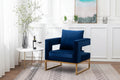 Roundhill Furniture Lenola Contemporary Upholstered Accent Arm Chair, Blue