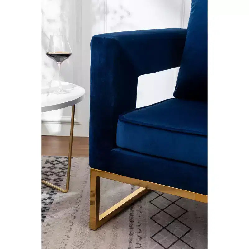 Lenola Contemporary Upholstered Accent Arm Chair - Blue