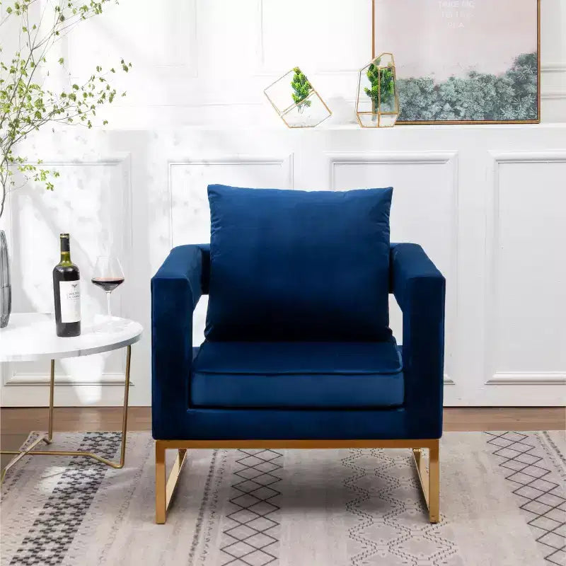 Lenola Contemporary Upholstered Accent Arm Chair - Blue